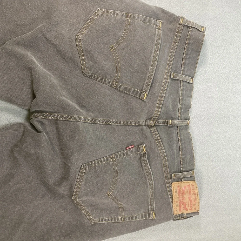 Levi 505 Mens Jeans 38x32 Grey Straight Leg